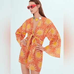 MANGO X SIMON MILLER PRINTED DRESS WITH KNOT DETAIL